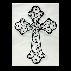 Black Metal Cross 21 X 15. Wall Decor